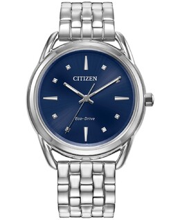 Женские классические часы Eco-Drive с браслетом из нержавеющей стали, 36 мм Citizen 13777865 | silver-tone