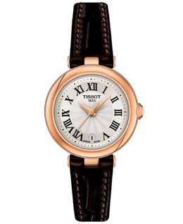 Женские швейцарские часы Bellissima с коричневым кожаным ремешком, 26 мм Tissot, белый 12401883 | white