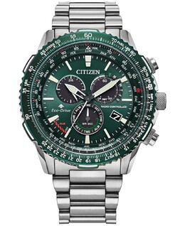Eco-Drive Мужские часы-хронограф Promaster Sky с браслетом из нержавеющей стали, 46 мм Citizen 15734312 | silver-tone