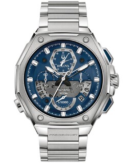 Мужские часы с хронографом Precisionist X с браслетом из нержавеющей стали, 44,5 мм Bulova 12077336 | silver