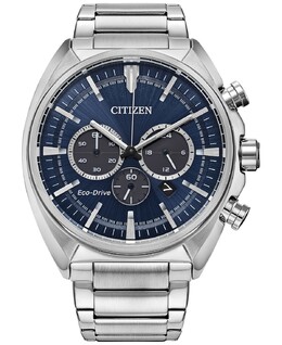 Мужские часы с хронографом Eco Drive Sport с браслетом из нержавеющей стали, 45 мм Citizen 13197447 | silver-tone
