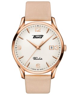 Часы унисекс Swiss Heritage Visodate с бежевым кожаным ремешком, 40 мм Tissot 7037532 | no color
