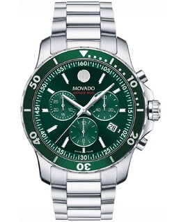 Мужские часы Series 800 Swiss Quartz Chronograph Performance из серебристой стали, 42 мм Movado 15804818 | silver-tone