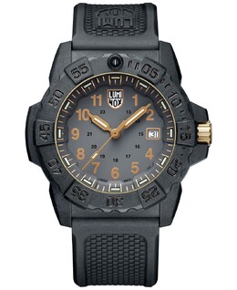 Мужские часы Swiss Navy Seal Military Dive, золотой, черный, каучуковый ремешок, 45 мм Luminox 14877743 | no color