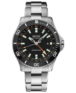 Мужские швейцарские автоматические часы Ocean Star GMT с браслетом из нержавеющей стали, 44 мм Mido 11527255 | stainless steel