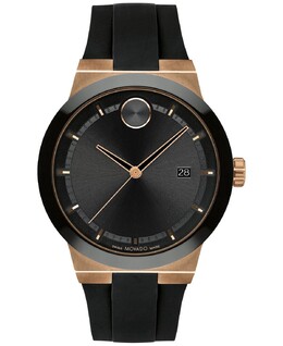 Мужские часы Swiss Fusion с черным силиконовым ремешком, 42 мм Movado 14267326 | bronze