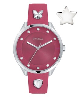 Женские часы из телячьей кожи с розовым циферблатом Furla 8295361 | fuchsia