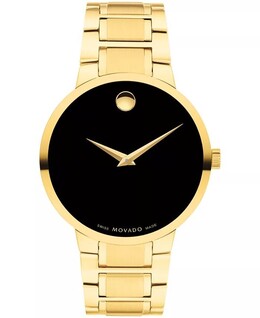 Мужские портфолио швейцарские кварцевые желтые часы с пвд, 40 мм Movado, золото 19356657 | gold-tone