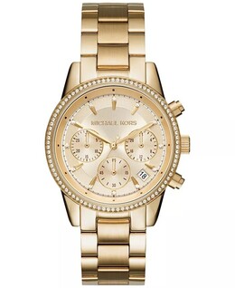 Женские часы Ritz с хронографом и браслетом из нержавеющей стали, 37 мм MK6428/MK6357/MK6356 Michael Kors, золото 2924093 | gold/gold