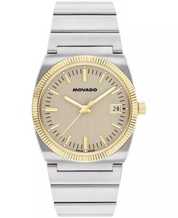 Мужские часы Ondoplan швейцарские кварцевые из нержавеющей стали 36 мм Movado, серебро 19356710 | silver-tone