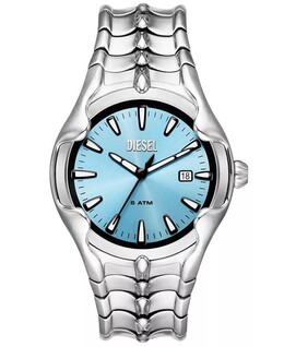 Мужские часы Vert с тремя стрелками и датой, серебристые из нержавеющей стали, 44 мм Diesel, серебро 17620687 | silver