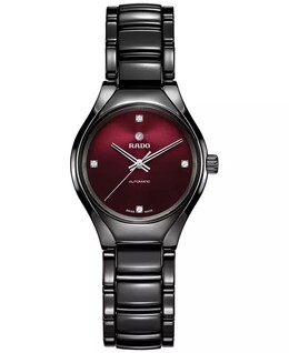 Женские швейцарские автоматические часы с черным высокотехнологичным керамическим браслетом True Diamond Accent, 30 мм Rado, черный 14773337 | black