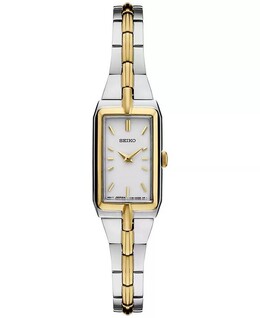 Женские двухцветные часы-браслет из нержавеющей стали Essentials 15 мм Seiko, белый 12365176 | white