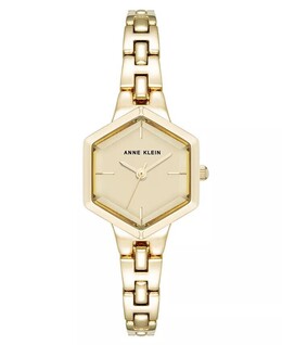 Женские кварцевые миниатюрные шестиугольные часы-браслет из металлического сплава золотистого цвета, 21 мм Anne Klein, золото 19237861 | gold-tone