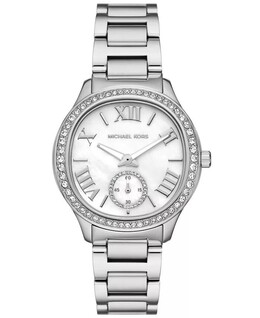 Женские часы Sage с тремя стрелками, серебристые из нержавеющей стали, 38 мм Michael Kors, серебро 17541632 | silver-tone