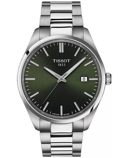 Мужские швейцарские часы PR 100 с браслетом из нержавеющей стали 40 мм Tissot, зеленый 17142725 | green