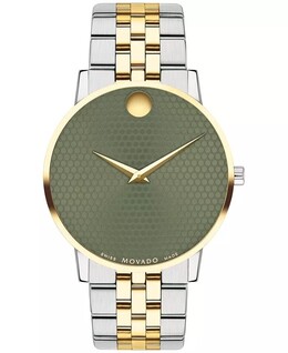 Мужские часы Swiss Museum Classic с золотым браслетом из нержавеющей стали с PVD-покрытием, 40 мм Movado, зеленый 16874439 | two-tone