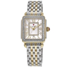 Женские часы Michele Deco Madison Diamond с белым циферблатом и двухцветной сталью MWW06G000002 7854420066364 | white