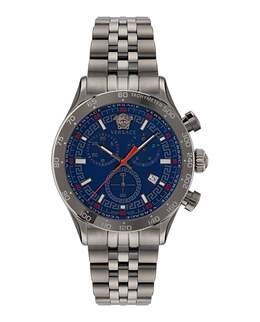 Часы Hellenyium Chrono Versace, серый/бронзовый/синий 7792354459708 | grey/ip gunmetal/blue