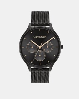 Многофункциональные женские часы Timeless 25200105 с черной стальной сеткой Calvin Klein, черный 7613272457309 | negro