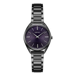 Часы Seiko Japan Small waterproof Minimalistic quartz Black, черный swr035p1 | black