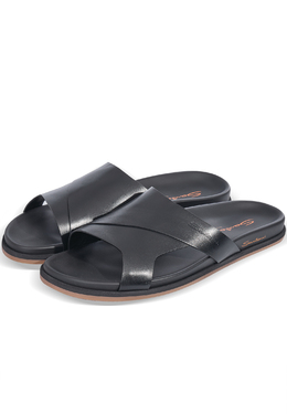 SANTONI: Чёрные шлёпанцы 