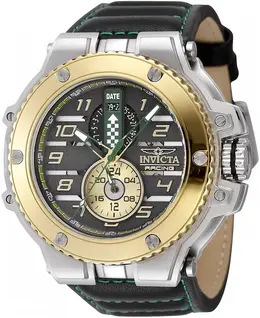 Мужские часы Invicta Racing Quartz, модель 47380, многофункциональные, с черным, золотым и зеленым циферблатом, черный 22271206 | black