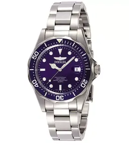 Мужские часы Pro Diver 9204 с кварцевым механизмом, 3 стрелками и синим циферблатом Invicta, серебряный 21239397 | silver