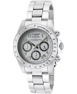 Мужские часы 17023 Speedway Quartz Chronograph с белым циферблатом Invicta, серебряный 22282849 | silver