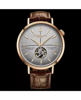 Мужские часы 1021 Quasar Skeleton Automatic, 42 мм Stuhrling, розовый 21676677 | rose