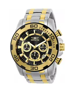 Мужские часы Pro Diver Quartz Chronograph 22322 с черным циферблатом Invicta, золотой 22564967 | gold