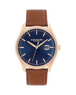 Наручные часы Oliver с кожаным ремешком, 41 мм Coach, синий 5664913 | blue/brown