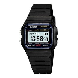 Часы Casio G Shock Waterproof Unisex Mens Black Digital, черный f-91w-1 | black