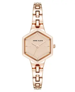 Женские часы-браслет Quartz Petite с шестигранным корпусом из розового золота, 21 мм Anne Klein, мультиколор 19246269 | rose gold-tone