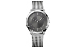 Часы Calvin Klein с кварцевым механизмом на стальном браслете 40 мм серый циферблат унисекс k3m21124_dx