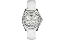 Кварцевые женские часы Tissot 33 мм, серебристый циферблат, корпус из нержавеющей стали, кожаный ремешок t22.1.456.21