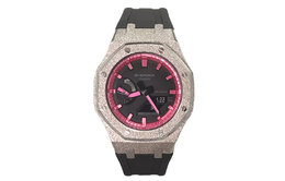 Casio Часы Men Liquid Crystal/Analog Dual Display Series 44mm Black Watch, Frosty Silver Sand Pink ga-2100-1a1（watch3-改装-霜银沙暗粉红） | frosty silver sand pink