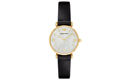 Наручные часы с кварцевым механизмом и ремешком из натуральной кожи, белый циферблат 32 мм, женские часы ar1910 Emporio Armani