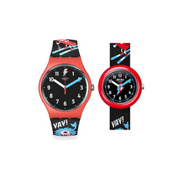 Унисекс черные часы szs38 Swatch
