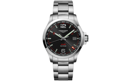 Компания Comcast Collection Мужские часы с кварцевым механизмом 43 мм черный циферблат корпус из нержавеющей стали браслет из нержавеющей стали Longines l3.728.4.56.6