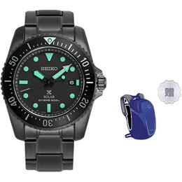 Коллекция PROSPEX Мужские часы Seiko с солнечным механизмом на стальном браслете Черный циферблат sne587p1 | black