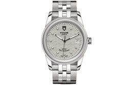 Мужские часы с автоматическим механическим механизмом, корпус из стали, белый циферблат 36 мм, стальной браслет Tudor m55000-0004