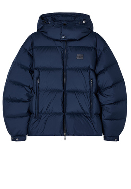 EMPORIO ARMANI: Синий пуховик 