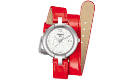 Розовая коллекция женские часы с кварцевым механизмом 28 мм белый циферблат корпус из нержавеющей стали кожаный ремешок Tissot t084.210.16.117.00 | white