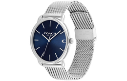 ELLIOT Collection Мужские часы с кварцевым механизмом, стальным браслетом и синим циферблатом Coach 14602652