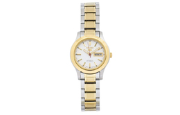 Автоматический механизм Часы на стальном браслете Женские часы Белый циферблат Seiko symd90k1