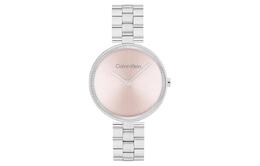 CK/ Наручные часы Кварцевый механизм Стальной ремешок 32 мм Розовый циферблат Женские часы Calvin Klein 25100015