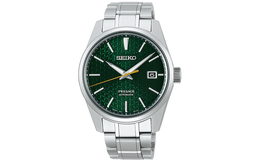 Seiko Presage Series Механический механизм Наручные часы из нержавеющей стали Мужские часы Зеленый циферблат spb169j1