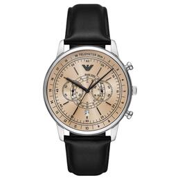 Хронограф с телеметром на черной кожаной ремешке Emporio Armani ar11634-clg