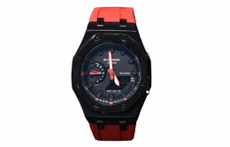 Casio Часы Men Liquid Crystal/Analog Dual Display Series 44mm Black Watch, Offshore Black Dark Red ga-2100-1a1（watch3-改装-离岸黑暗红） | offshore black dark red